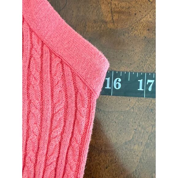 Vtg Y2k Guess Halter Top Sz XL Cable Knit Sweater Tie Pink Preppy Nautical - Picture 5 of 9